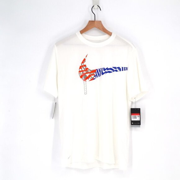 NEW Nike Legend Swoosh Graphic Tee T-Shirt Short Sleeve DRI FIT White Men's L - Picture 1 of 10